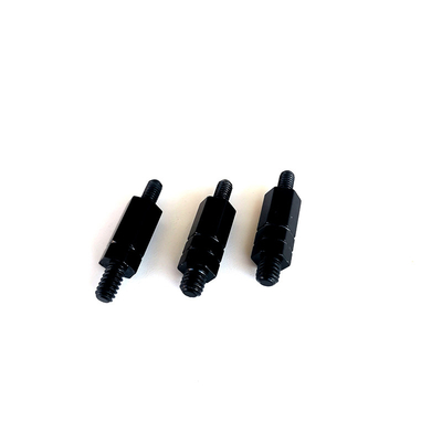 #4-40 Bracket hexadecromado de dupla extremidade para conexão do chassi Forjado a frio M3 10mm Eletróforese Hexadecromado preto