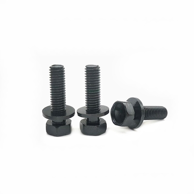 Parafuso hexagonal de carbono de alta resistência com almofada plana e parafuso combinado hexagonal de aço