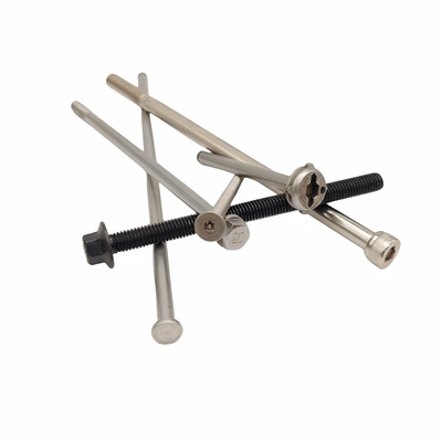 Parafusos longos de parafuso para motor com hexágono externo na superfície da flange