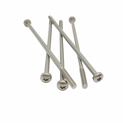 Parafusos de cabeça de panela Material de aço inoxidável parcialmente roscado Ranhura em forma de flor T30 T25 T20 T15 comprimento de cabeça personalizável