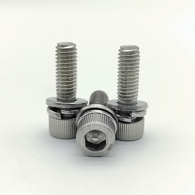 Parafusos de segurança triplos A4-80 não padronizados para infraestrutura pública, acabamento em óxido preto, soquete hexagonal, Guanbiao Hardware