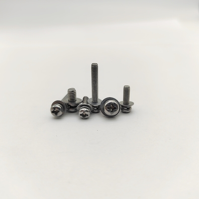 Parafusos de cabeça chata Phillips com arruelas de pressão zincadas M4-M12