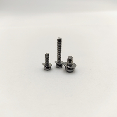 Parafusos de cabeça chata em aço inoxidável A4-70 com arruelas de pressão 316