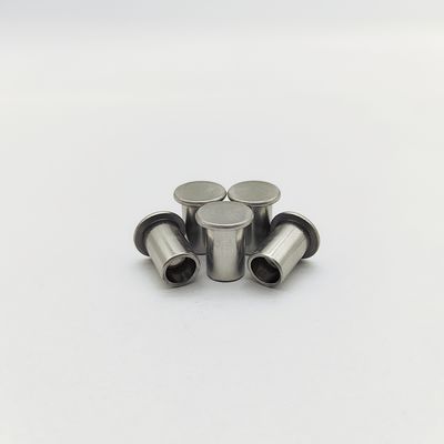 Rebites semi-tubulares de cabeça chata em aço inoxidável 316L ISO 15977