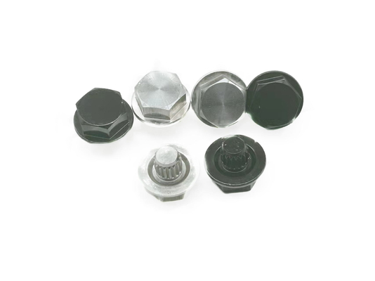 A guarnição de anodização alterada preta nadadora elétrica de alumínio da roda do teste padrão do CD do rio da decoração da roda de carro enche HEX12.5*13.2
