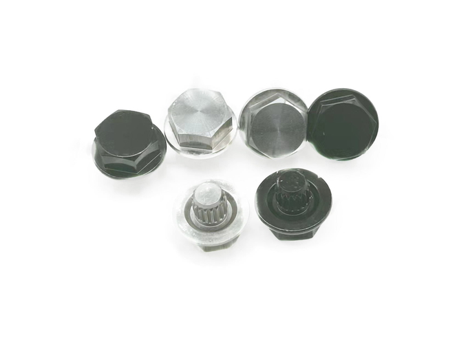 Rebites retos sextavados pretos do teste padrão da eletroforese decorativa de alumínio decorativa dos pregos da roda dos pregos